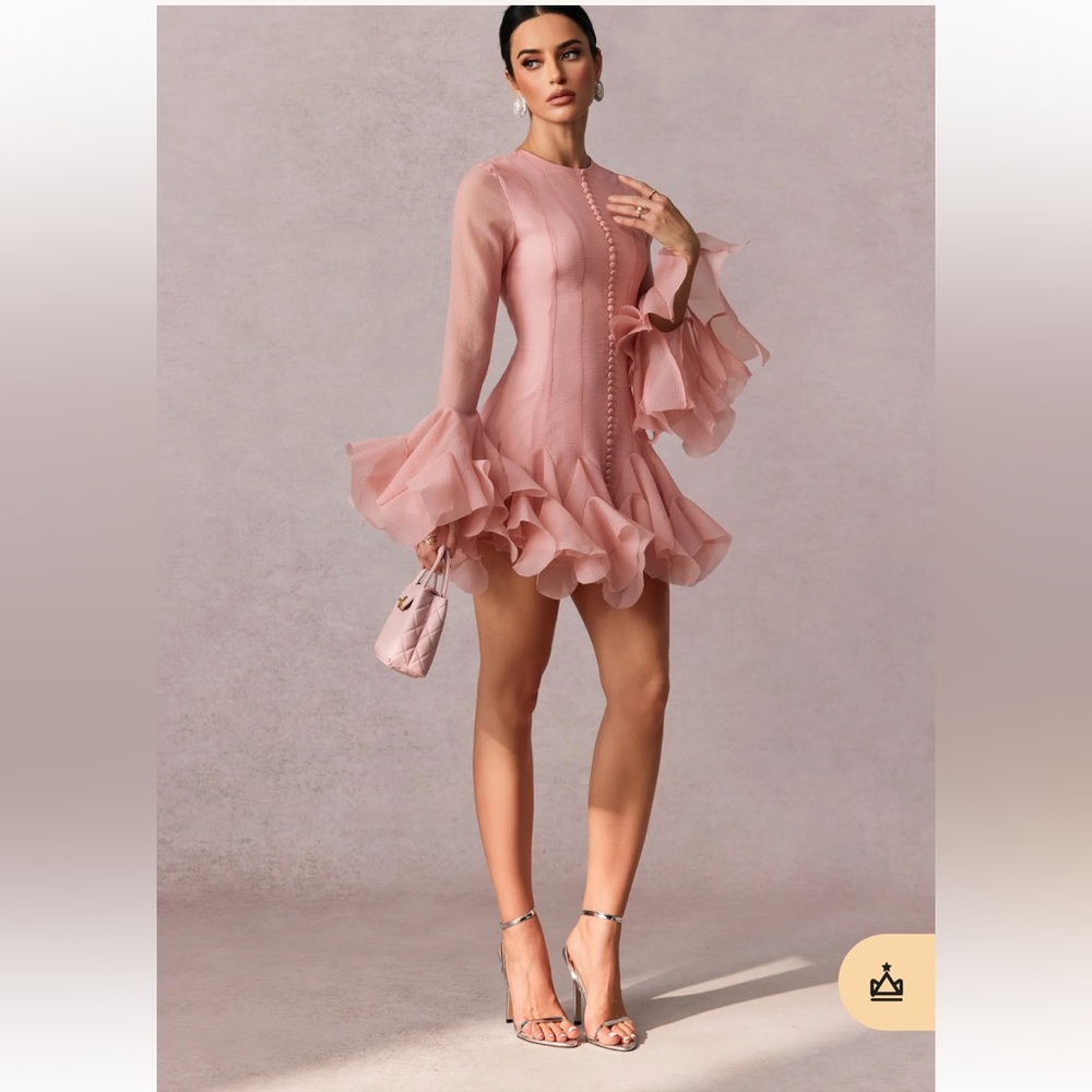 Semi-sheer Flare Mini Dress